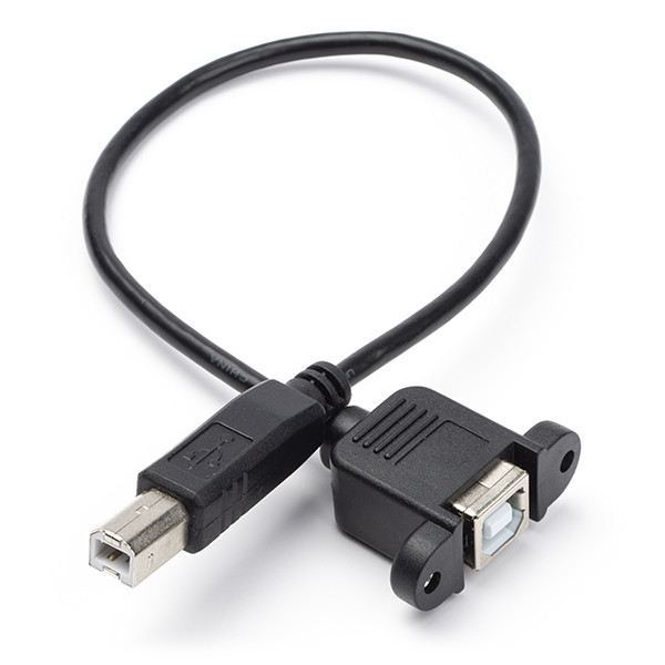 $$ 123-3D USB-panelmonteringskabel | USB-B hona till USB hane | 30cm DDK00040 - 1