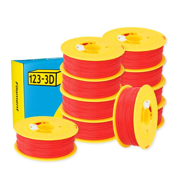$ 123-3D PLA Filament | Röd | 1,75mm | 1kg | 10-pack DHM10038 - 1