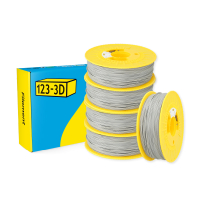 123-3D $ 123-3D PLA Filament | Silver | 1,75mm | 1kg | 5-pack  DHM10046