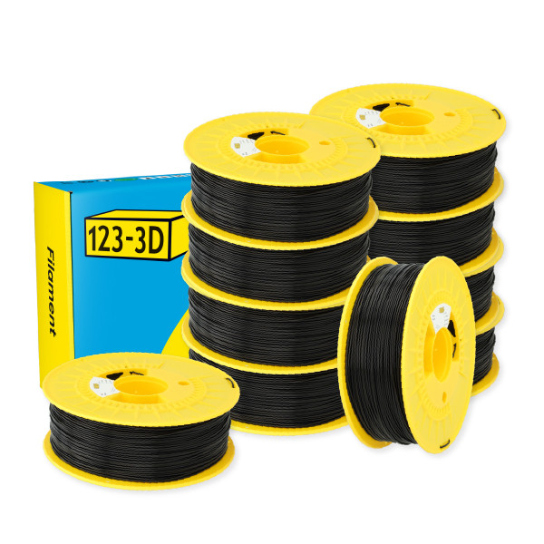 $ 123-3D PLA Filament | Svart | 1,75mm | 1kg | 10-pack DHM10050 - 1