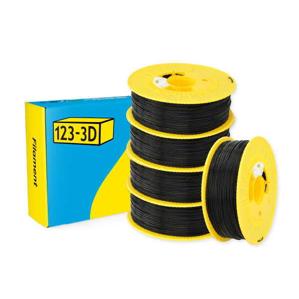$ 123-3D PLA Filament | Svart | 1,75mm | 1kg | 5-pack DHM10049 - 1
