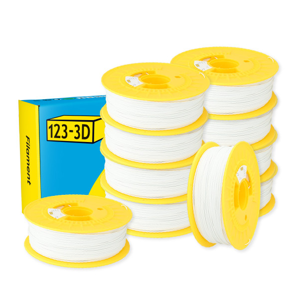 $ 123-3D PLA Filament | Vit | 1,75mm | 1kg | 10-pack DHM10044 - 1