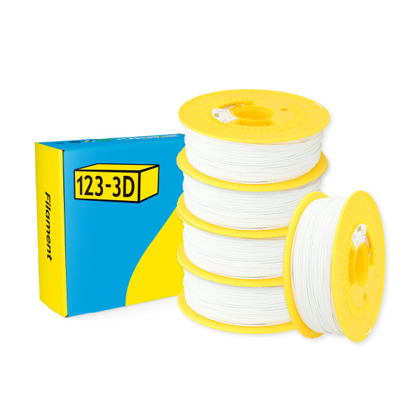 $ 123-3D PLA Filament | Vit | 1,75mm | 1kg | 5-pack DHM10043 - 1