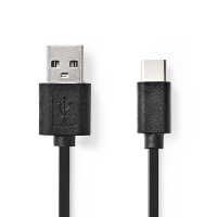 < 123-3D USB A till USB-C kabel | 10cm | Svart DAR00550