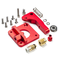 123-3D Aluminium MK8 Bowden Extruder Uppgraderingssats | Röd | Vänster  DEX00010