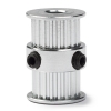 123-3D GT2 Pulley högupplöst | dubbel | 6mm rem | 20 tänder | 5mm axel