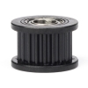 123-3D GT2 Pulley högupplöst | med lager | 6mm rem | 20 tänder | 5mm skaft | Svart