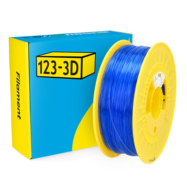 123-3D PETG Filament | Transparent Blå | 1,75mm | 1kg DHM00135 - 1