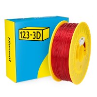 123-3D PETG Filament | Transparent Röd | 1,75mm | 1kg DHM00137