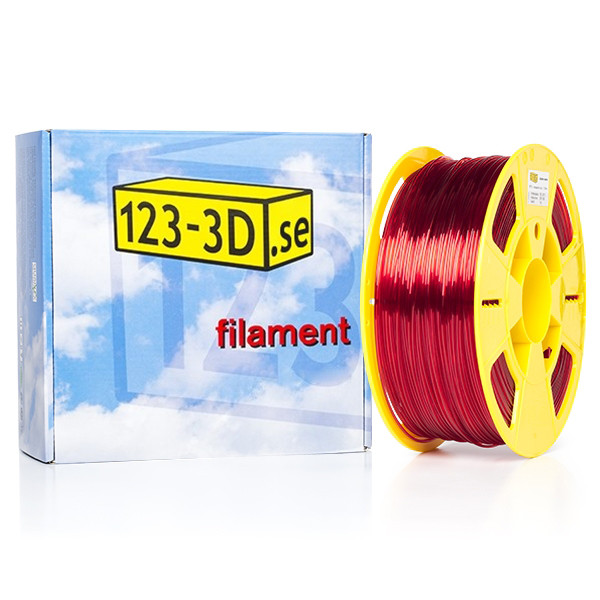 123-3D PETG filament | Transparent Röd | 1,75mm | 1kg DFE02002c DFE02015c DFE02033c DFE11008 - 1