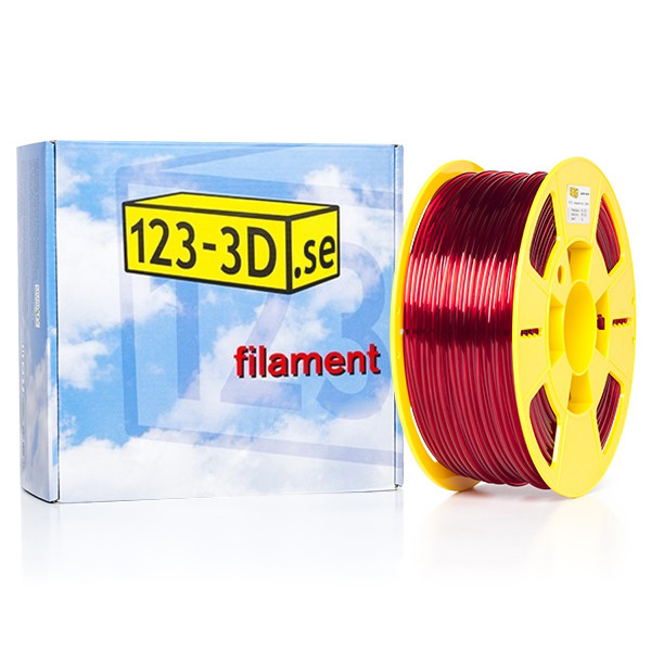 123-3D PETG filament | Transparent Röd | 2,85mm | 1kg DFE02005c DFE02019c DFE02040c DFE11019 - 1