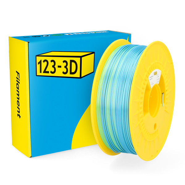 123-3D PLA Filament | Aquamarine | 1,75mm | 1kg | Satin Rainbow  DHM00117 - 1