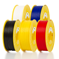 123-3D PLA Filament starterpack | svart, vit, röd, gul, blå | 1,75mm | 1,1kg/st  DFE00053