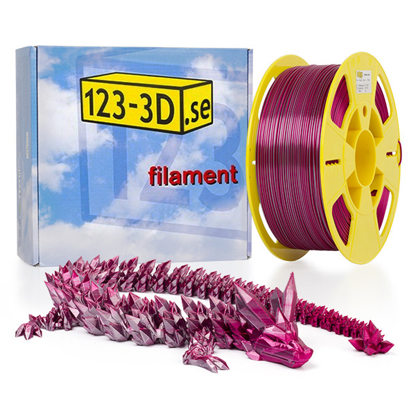 123-3D PLA filament | Röd - Silver | 1,75mm | 1kg | Kameleon  DFP11070 - 1