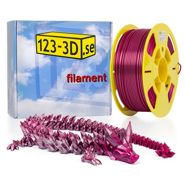 123-3D PLA filament | Röd - Silver | 2,85mm | 1kg | Kameleon  DFP11076 - 1