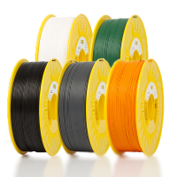 123-3D PLA filament starterpack | svart, vit, grön, grå, orange | 1,75mm | 1,1 kg/st