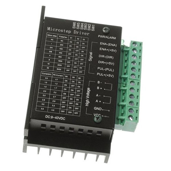 123-3D TB6600 Stegdriver | 3,5A | 1/32 mikrosteg | 9-40V  DSD00012 - 1