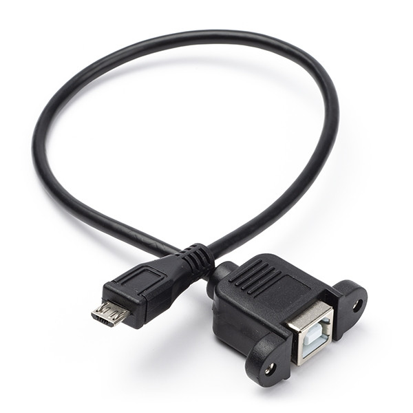 123-3D USB-panelmonteringskabel | USB-B hona till Micro USB | 30cm  DDK00041 - 1