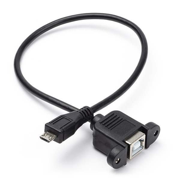 123-3D USB-panelmonteringskabel | USB-B hona till Micro USB | 30cm DDK00041 - 1