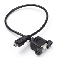 123-3D USB-panelmonteringskabel | USB-B hona till Micro USB | 30cm DDK00041