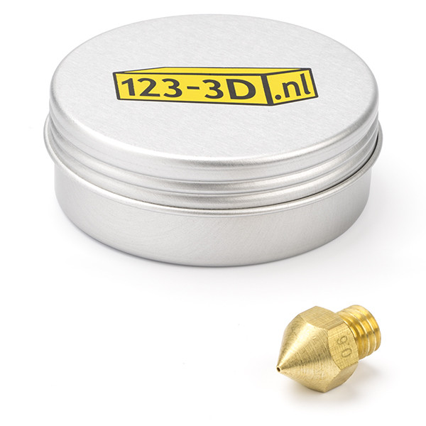 123-3D nozzle | mässing | MK8 | 1,75 mm filament | 0,60mm  DAR00767 - 1