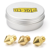 123-3D nozzle | mässing | MK8 | 1,75mm filament | 0,4 - 0,6 - 0,8mm | 3-pack
