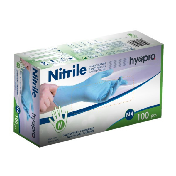 Puderfria Nitrilhandskar | Storlek: M | Blå | 100st SDR00486 - 1