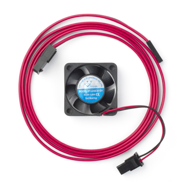 E3D Fläkt | 24 V | 30x30x10mm | axial E-FAN-30-30-10-24V-BK-CABLE DED00135 - 1