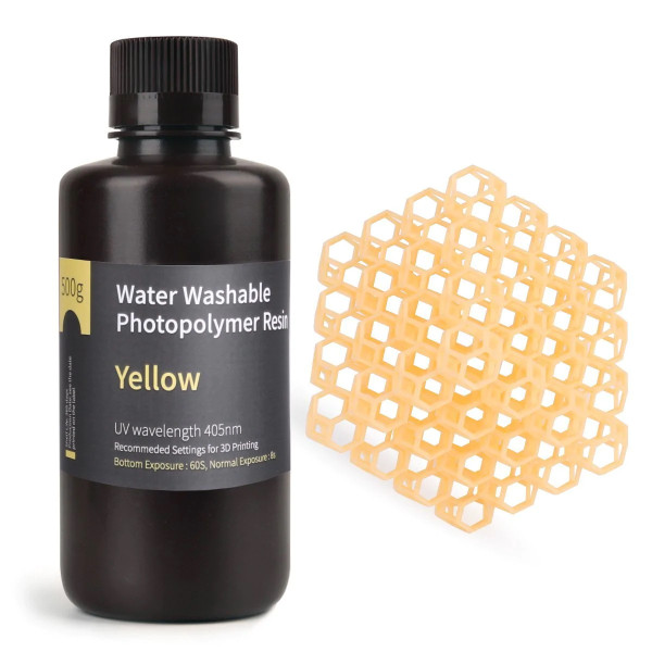 Elegoo Water Washable resin | Gul | 0,5kg 14.0007.109 DLQ05056 - 1