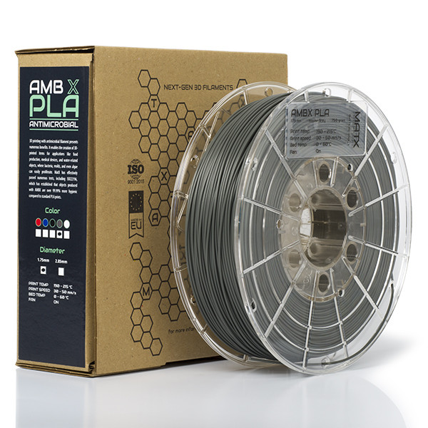 MatX AMBX-PLA filament | Grå | 1,75mm | 0,75kg | Antimikrobiell  DFP15007 - 1