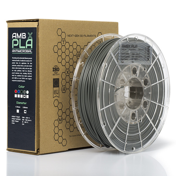 MatX AMBX-PLA filament | Grå | 2,85mm | 0,75kg | Antimikrobiell DFP15008 - 1