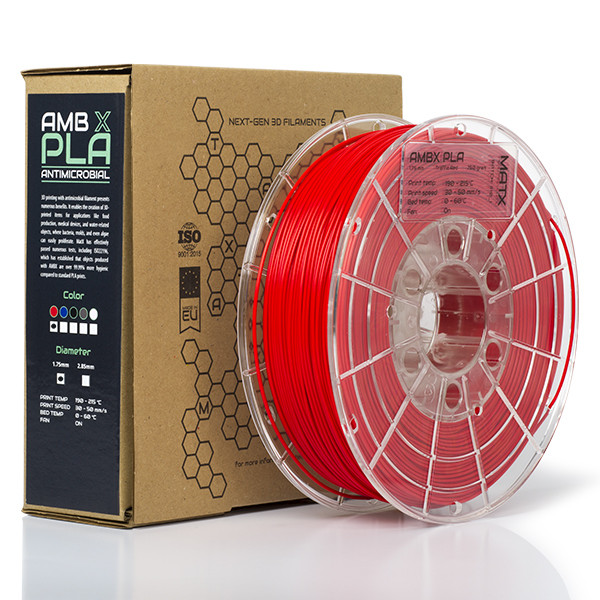 MatX AMBX-PLA filament | Trafikröd | 1,75mm | 0,75kg | Antimikrobiell DFP15010 - 1