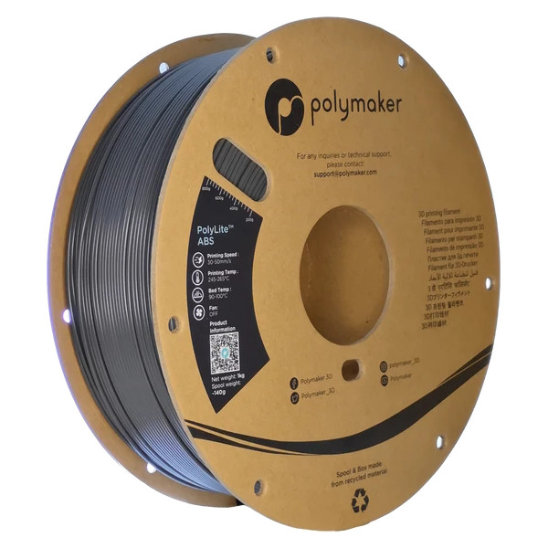 Polymaker ABS filament | Mörkgrå | 1,75mm | 1kg | PolyLite PE01028 DFP14272 - 1