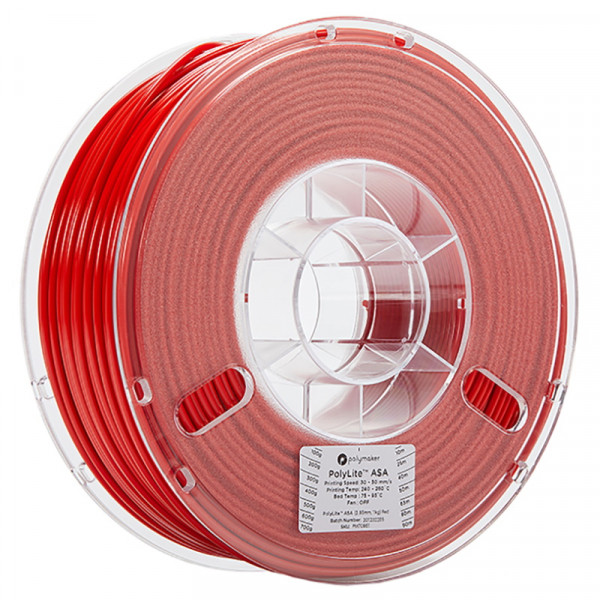 Polymaker ASA filament | Röd | 2,85mm | 1kg | PolyLite 70861 PF01013 PM70861 DFP14188 - 1