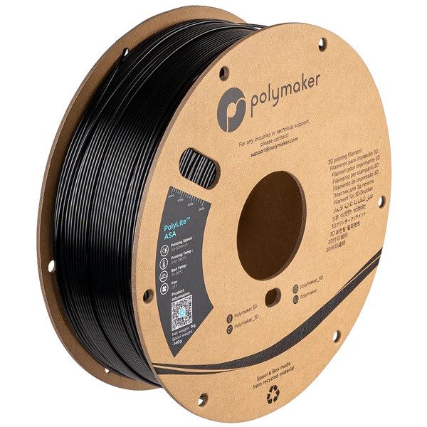 Polymaker ASA filament | Svart | 1,75mm | 1kg | PolyLite 70195 PF01001 PM70195 DFP14054 - 1