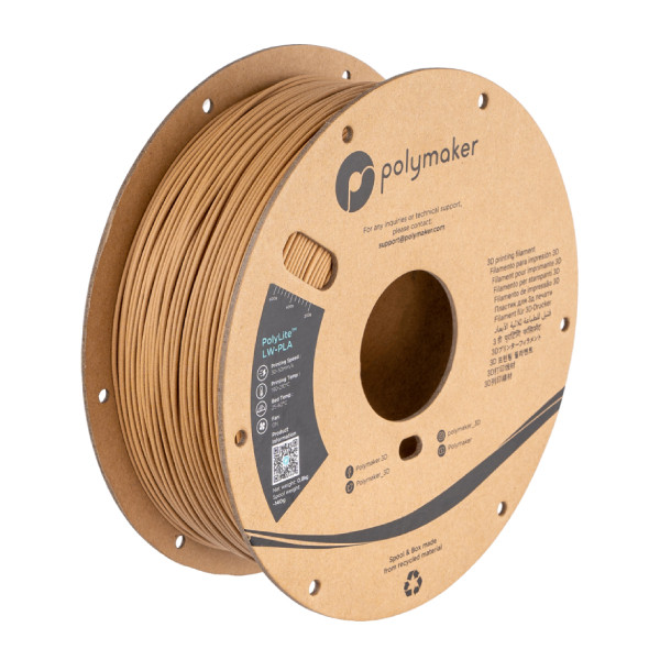 Polymaker LW-PLA filament | Träbrun | 1,75mm | 0,8kg | Polylite DFP16152 - 1