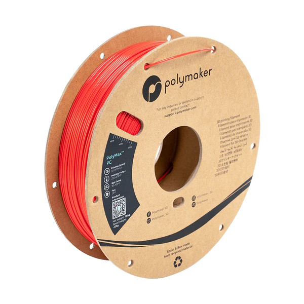 Polymaker PC filament | Röd | 1,75mm | 0,75kg | PolyMax Tough PC02010 DFP14367 - 1