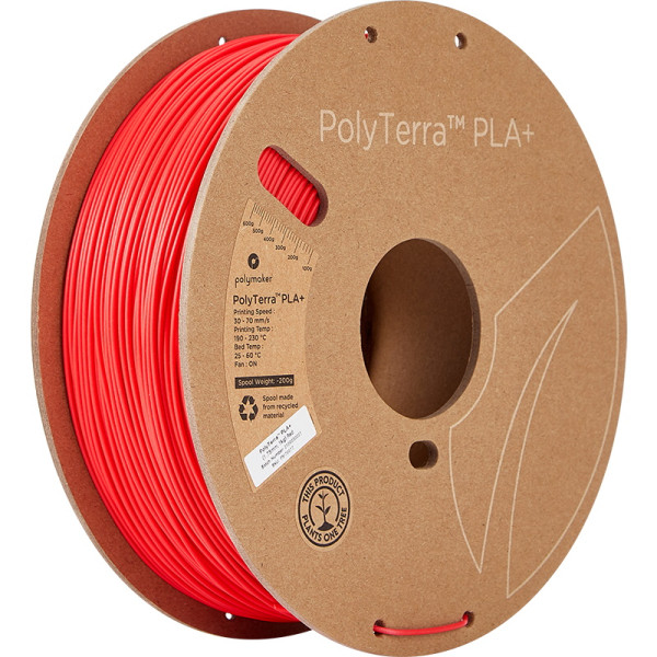 Polymaker PLA+ filament | Röd | 1,75mm | 1kg | PolyTerra PM70977 DFP14246 - 1