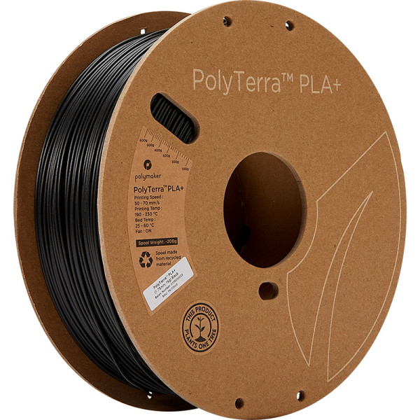 Polymaker PLA+ filament | Svart | 1,75mm | 1kg | PolyTerra PM70945 DFP14242 - 1