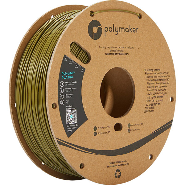 Polymaker PLA Pro filament | Army Green | 1,75mm | 1kg | PolyLite PA07006 DFP14257 - 1