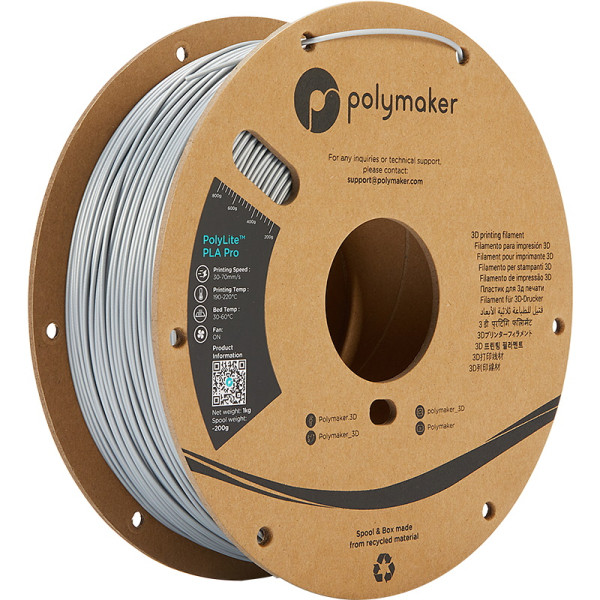 Polymaker PLA Pro filament | Silver | 1,75mm | 1kg | PolyLite PA07007 DFP14262 - 1