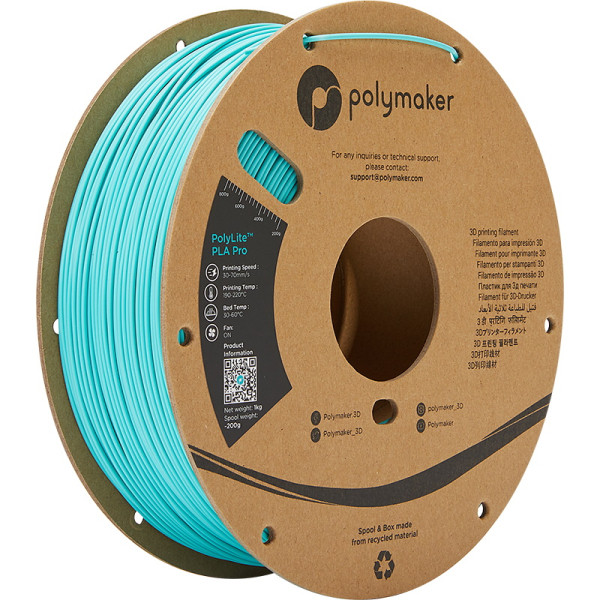 Polymaker PLA Pro filament | Teal | 1,75mm | 1kg | PolyLite PA07012 DFP14263 - 1