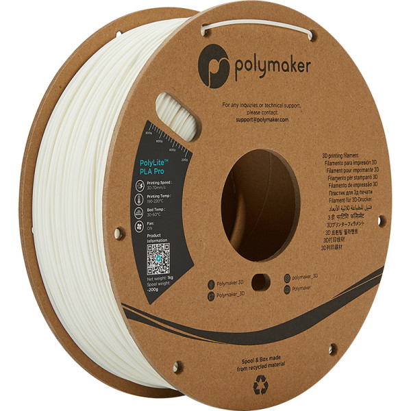 Polymaker PLA Pro filament | Vit | 1,75mm | 1kg | PolyLite DFP14251 - 1