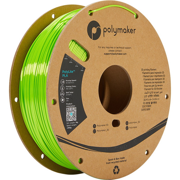 Polymaker PLA Silk filament | Lime | 1,75mm | 1kg | PolyLite PA03006 DFP14268 - 1