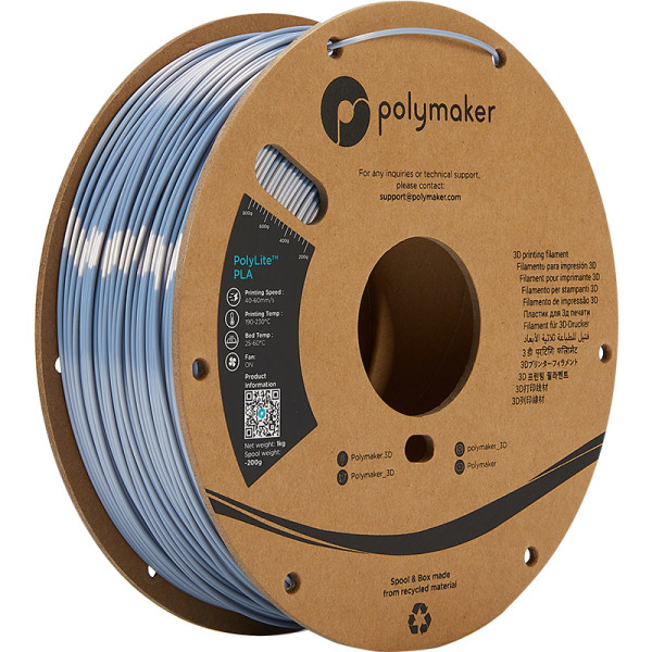 Polymaker PLA Silk filament | Silver | 1,75mm | 1kg | PolyLite PA03002 DFP14271 - 1