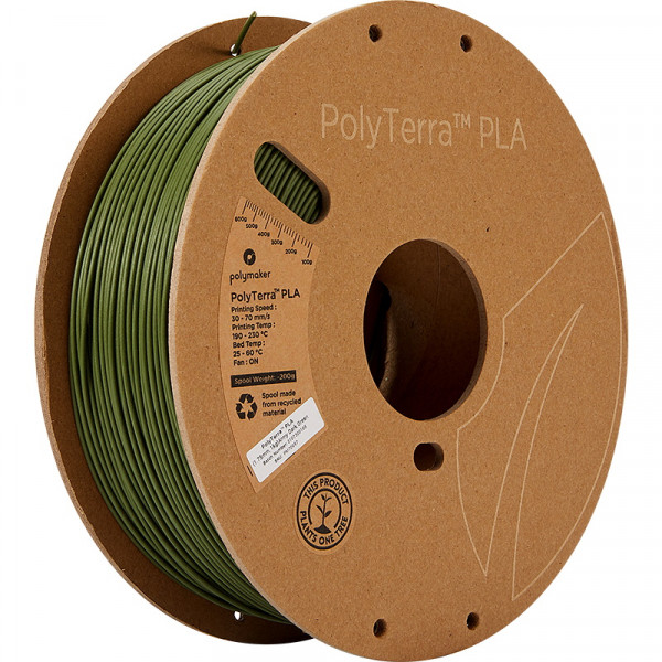 Polymaker PLA filament | Army-Mörk-Grön | 1,75mm | 1kg | PolyTerra 70957 DFP14231 - 1