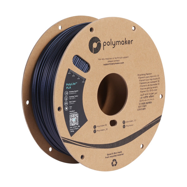 Polymaker PLA filament | Mörkblå | 1,75mm | 1kg | PolyLite Sparkle PA02028 DFP14320 - 1