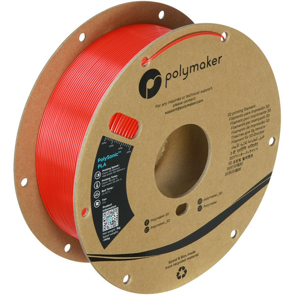 Polymaker PLA filament | Röd | 1,75mm | 1kg | PolySonic PA12005 DFP14379 - 1