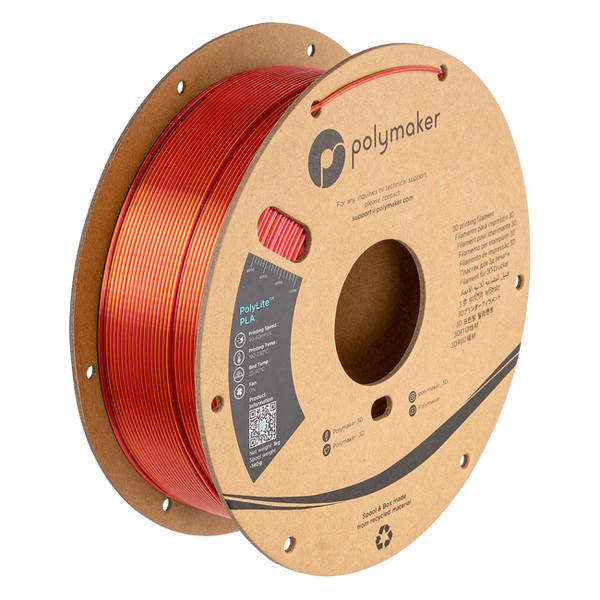 Polymaker PLA filament | Solnedgångs Guld-Röd | 1,75mm | 1kg | PolyLite Dual Silk PA03030 DFP14338 - 1