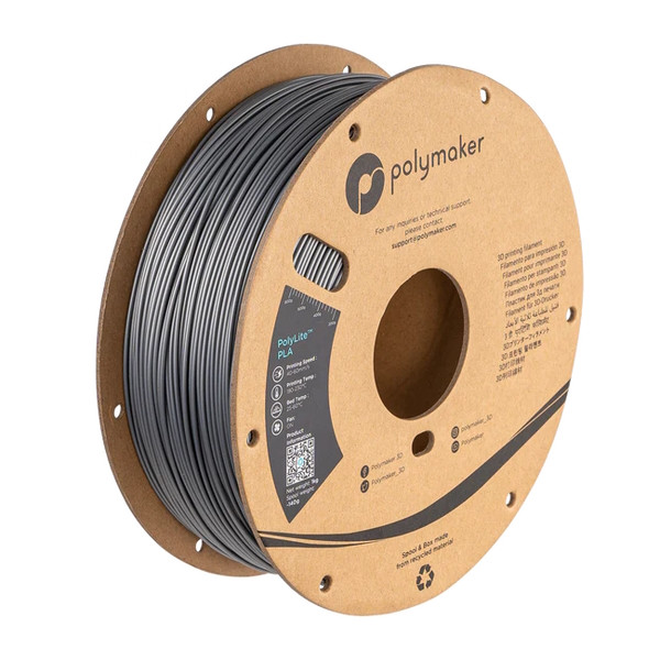 Polymaker PLA filament | Stålgrå | 1,75mm | 1kg | PolyLite PA02065 DFP14301 - 1